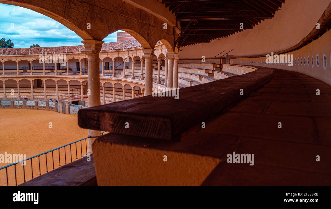 Bull arena in the Spanish town of Ronda Stock Photo