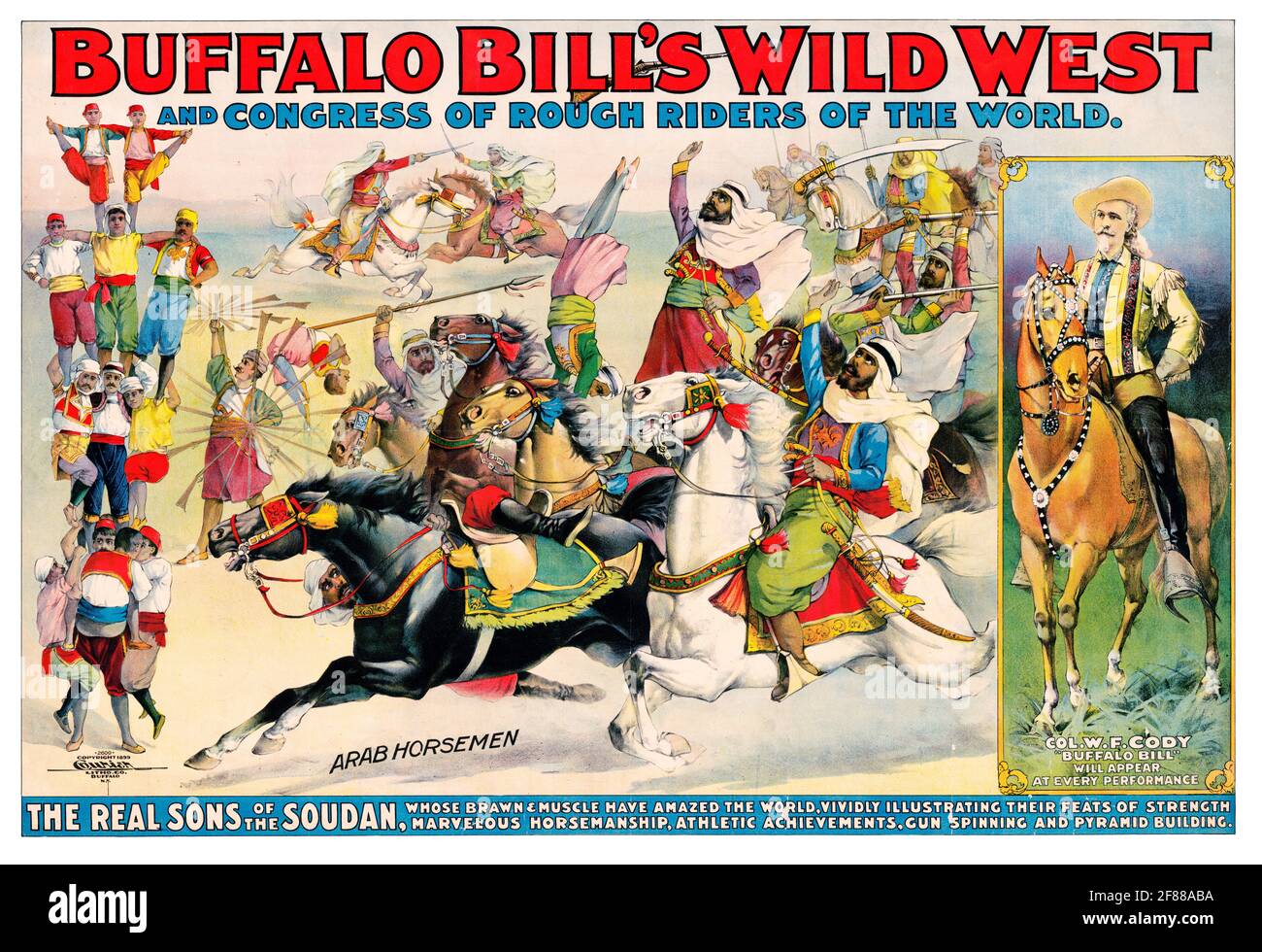 Buffalo Bill's Wild West and Congress of Rough Riders of The World. 1890s. Stock Photo