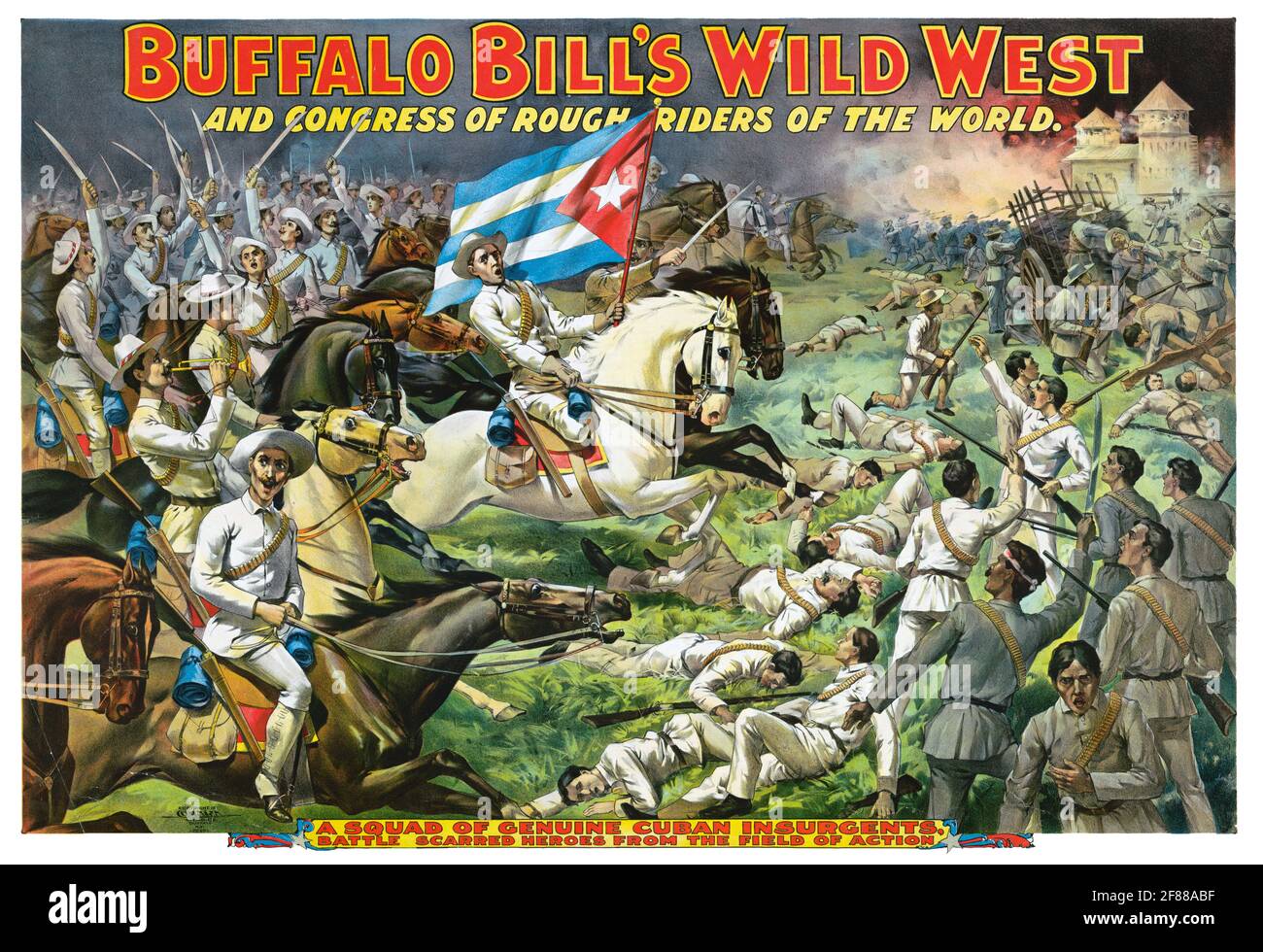 Buffalo Bill's Wild West and Congress of Rough Riders of The World – Cuban Insurgents. 1890s. Stock Photo