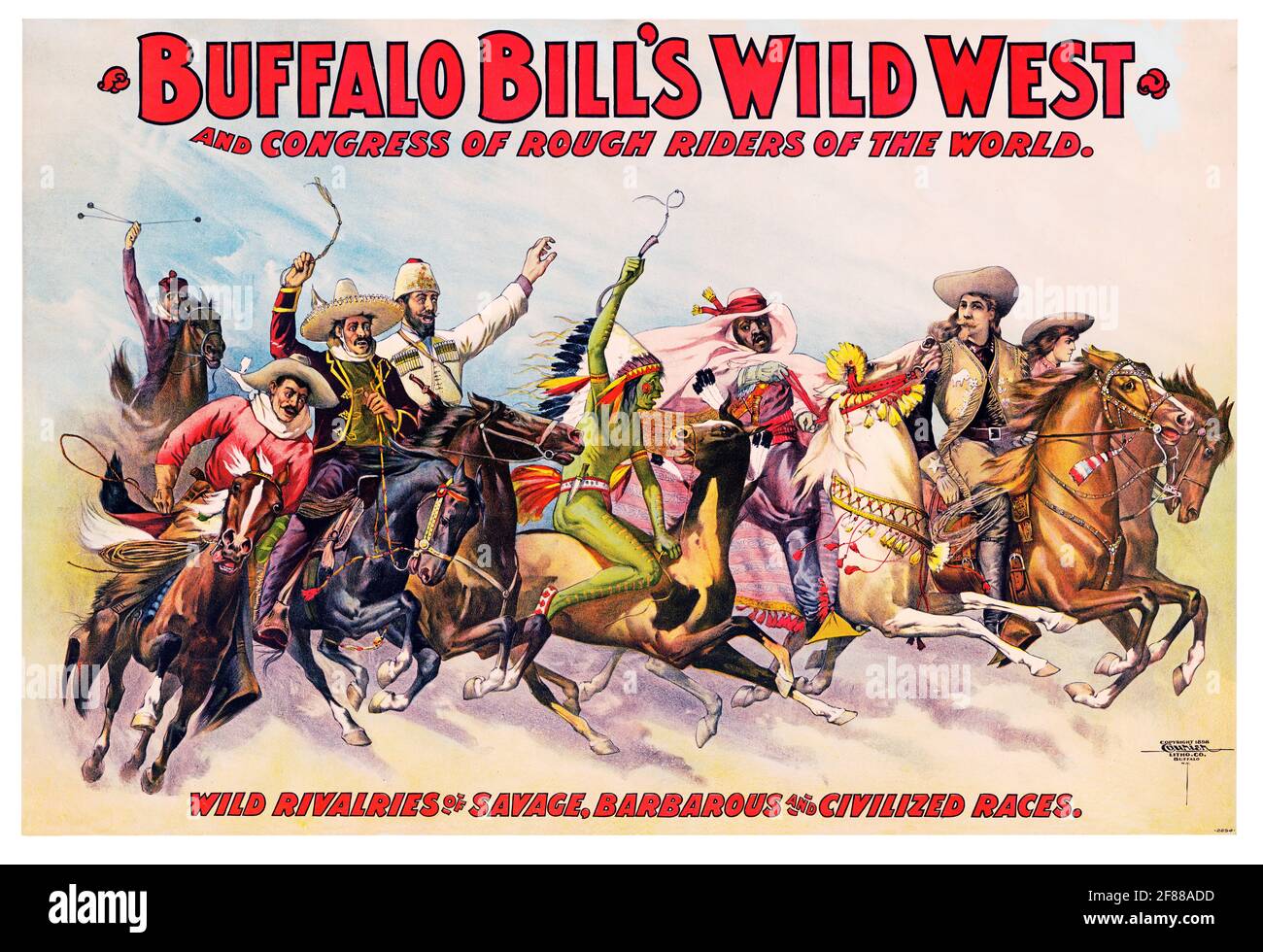 Buffalo Bill's Wild West and Congress of Rough Riders of The World. 1890s. Stock Photo