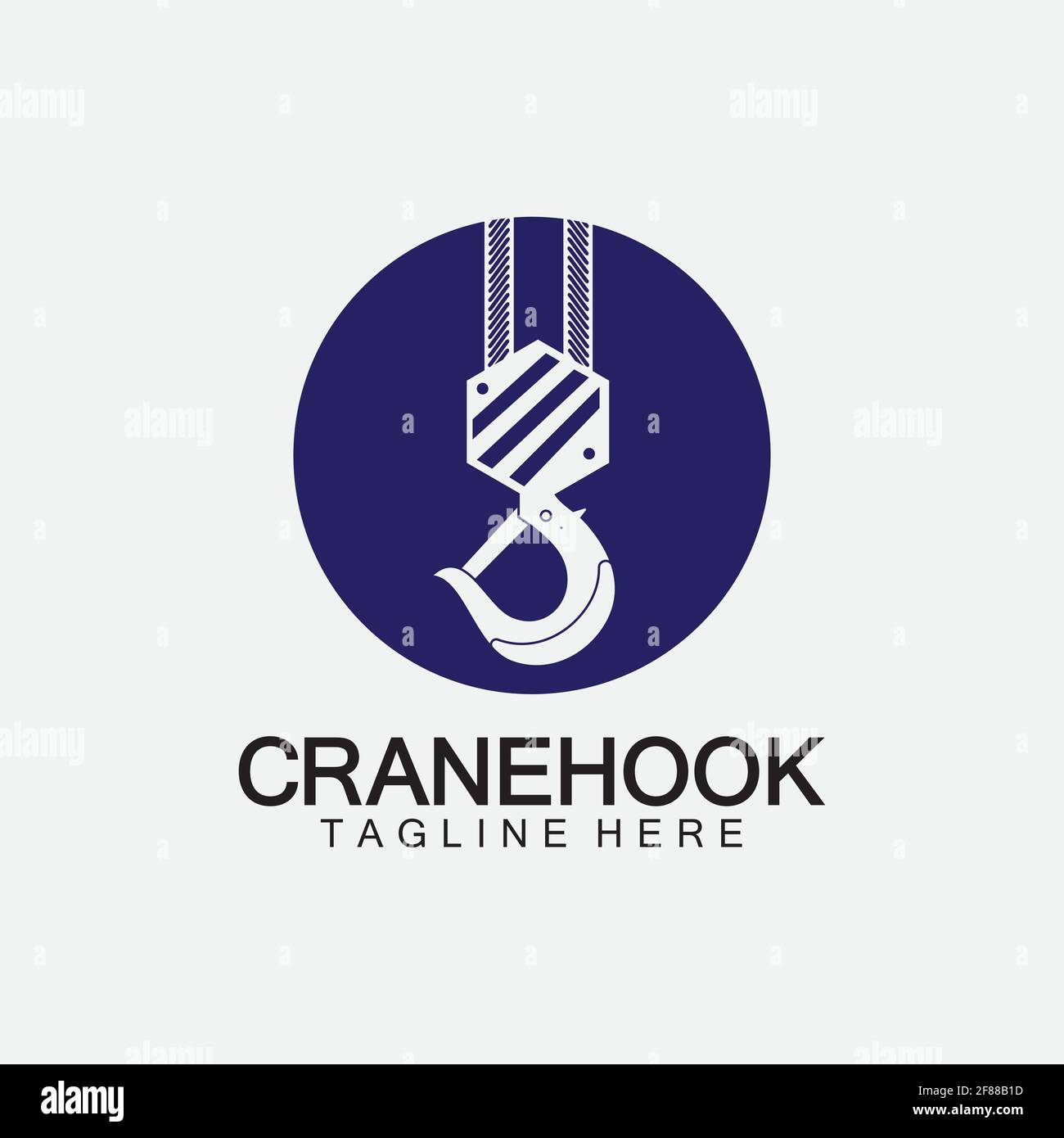 Crane hook logo icon vector illustration design  template Stock Vector