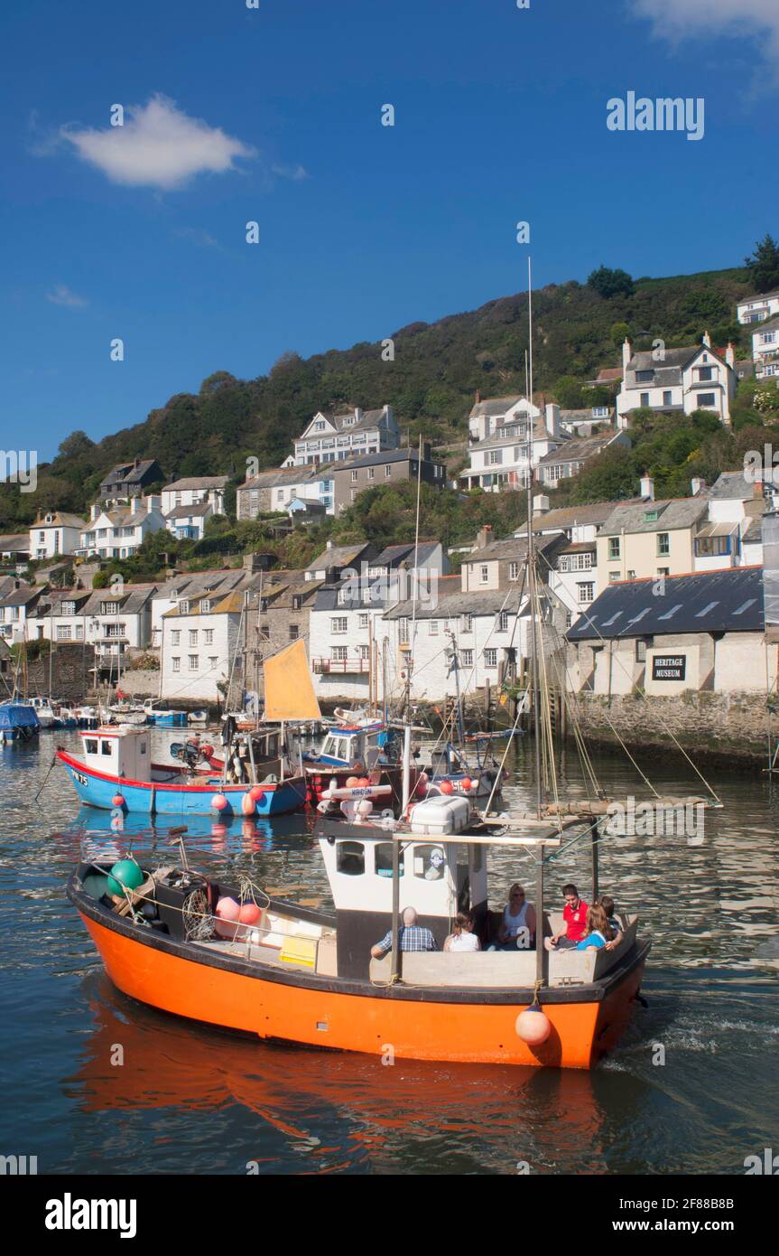 The harbour and village of Polperro, Cornwall, UK - John Gollop Stock Photo