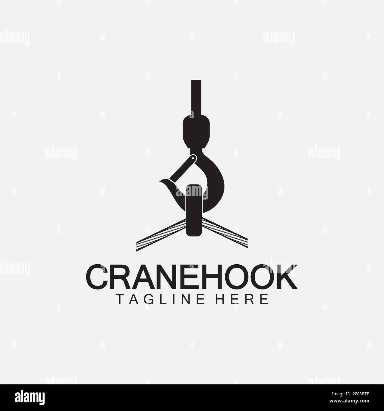 Crane hook logo icon vector illustration design  template Stock Vector
