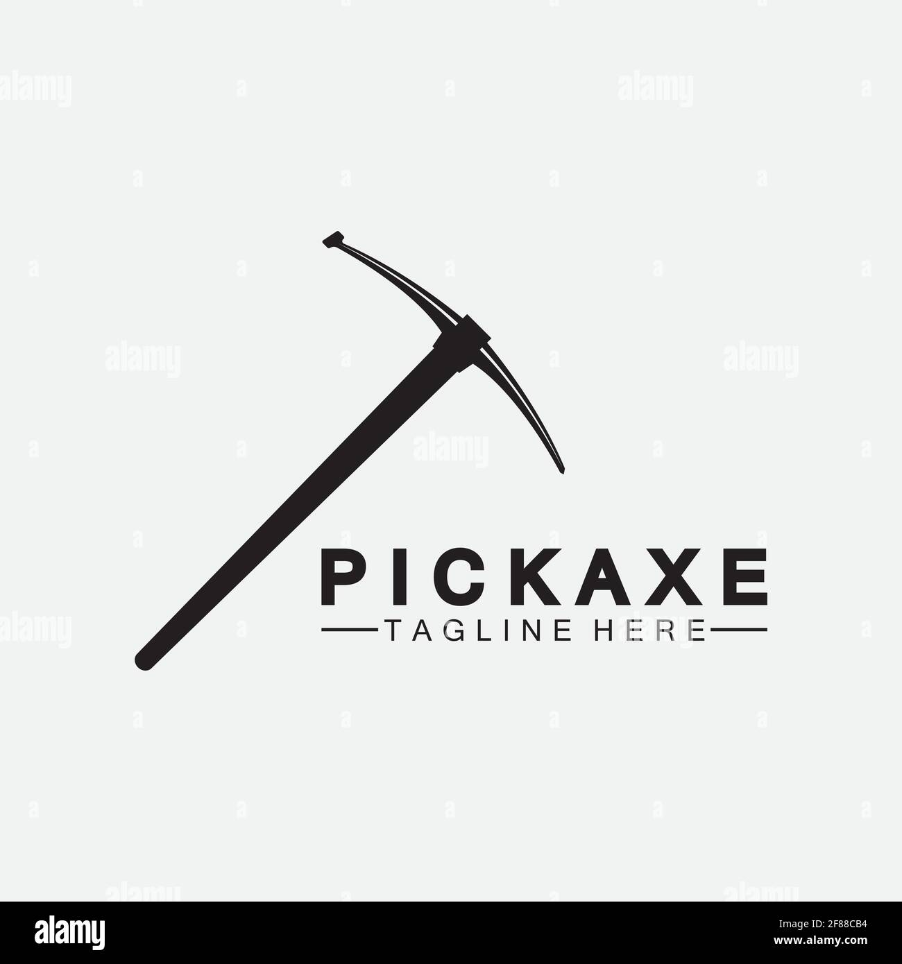 Pickaxe Logo Vector icon symbol illustration Design template, Mining Concept With Silhouette,Mining Logo, Pickaxe Logo Stock Vector