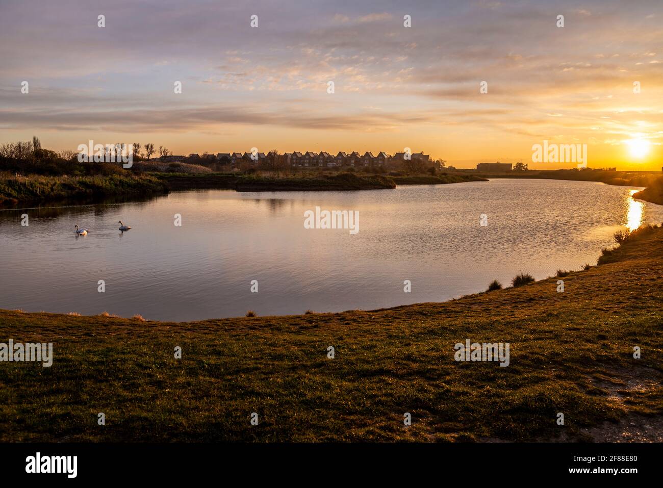 Gunners Park nature reserve at Shoeburyness, near the urbanisation of