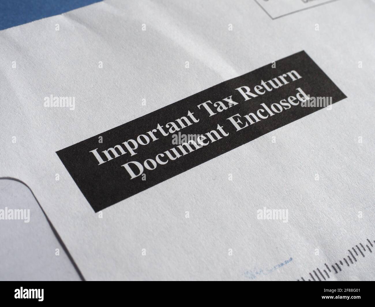 Envelope with important tax return document enclosed Stock Photo Alamy