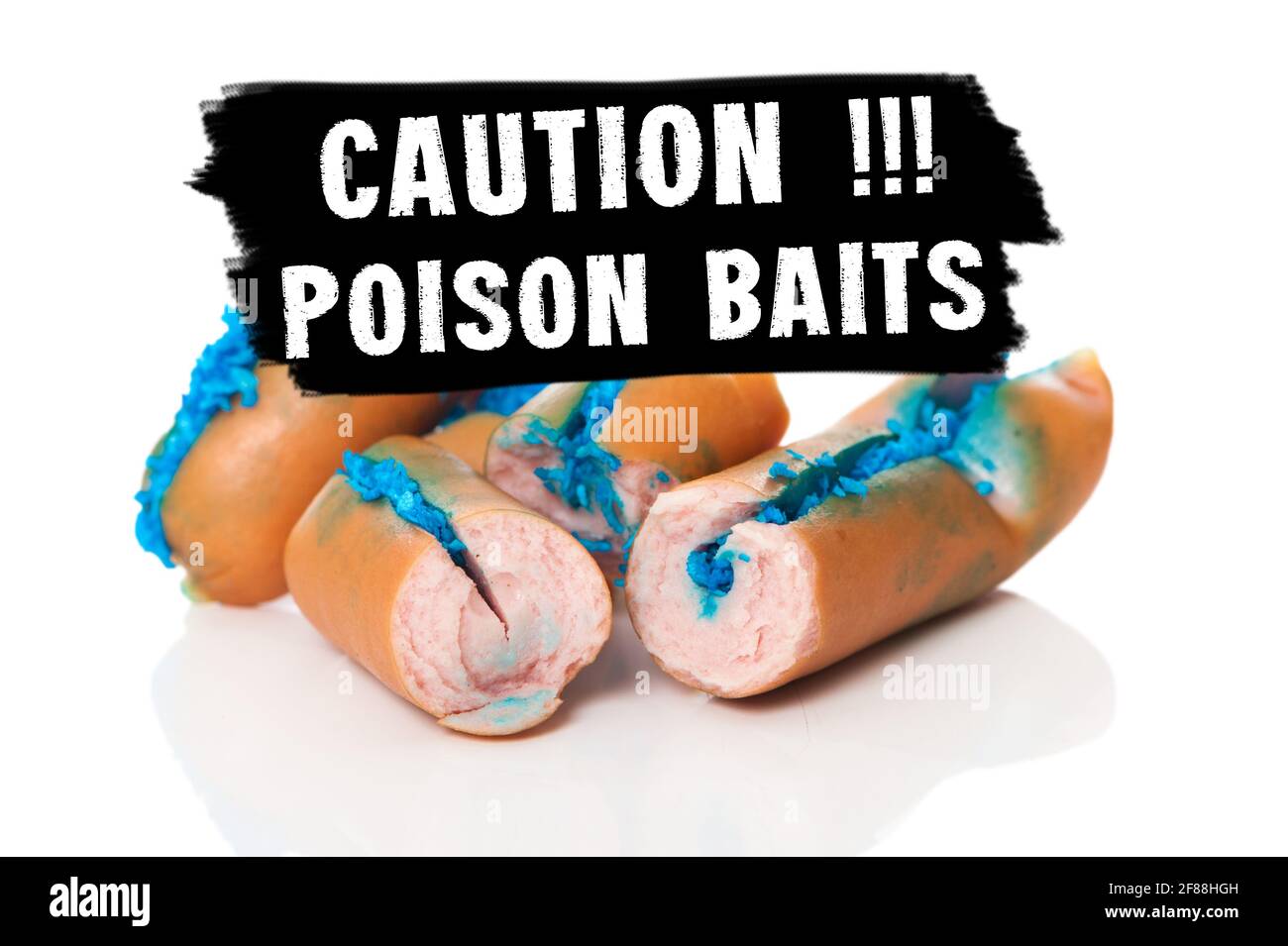 sausage with poison isolated on white background Stock Photo Alamy