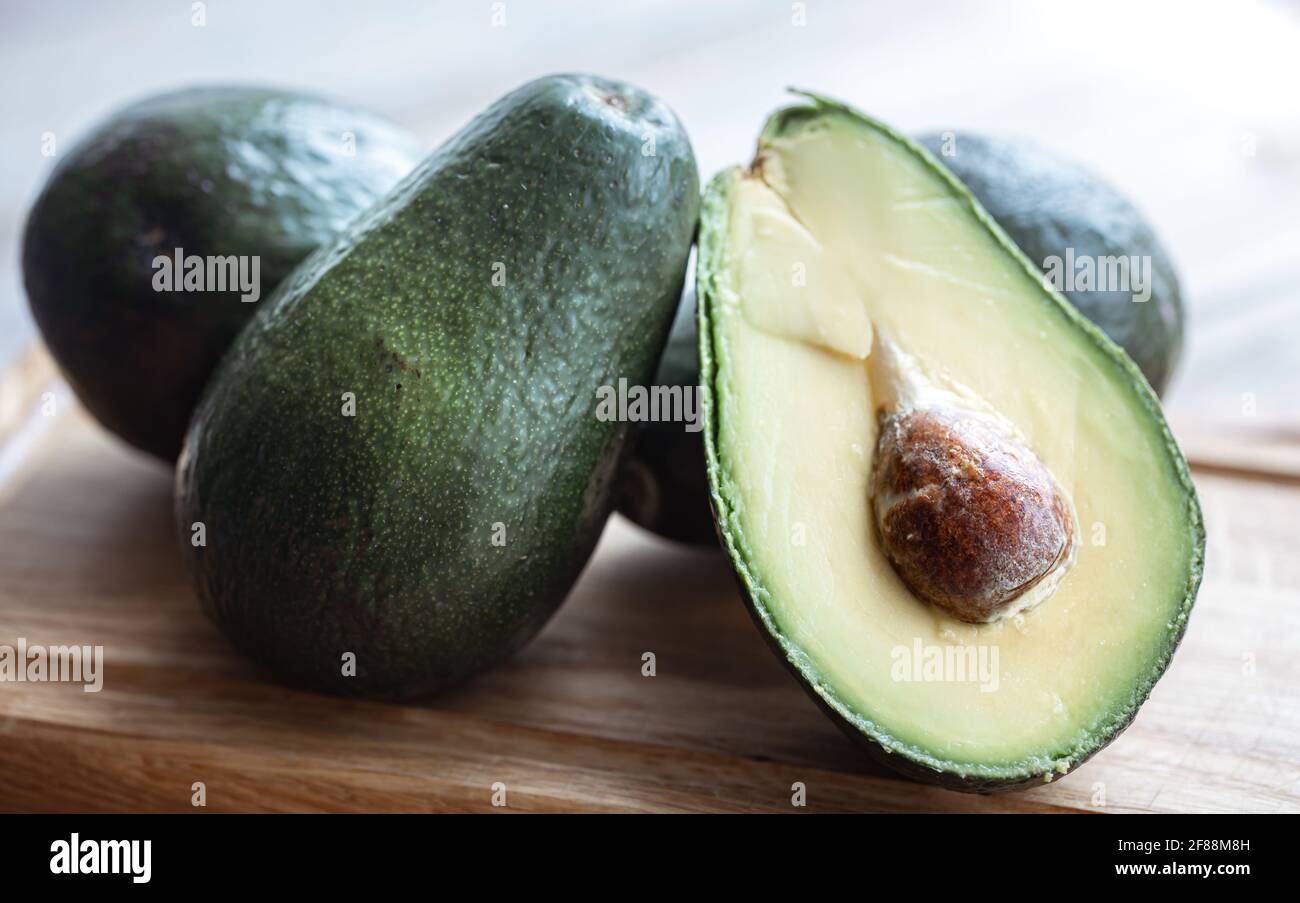 Close up cutaway avocado with bone. Healthy and wholesome food concept Stock Photo Alamy