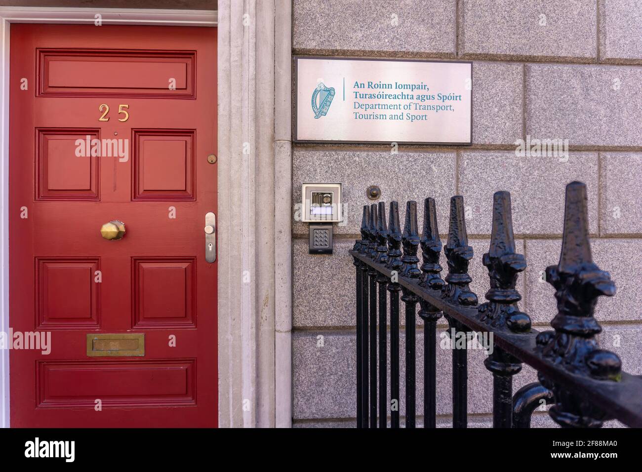 Department of Transport, Tourism and Sport, Ireland, offices, in Clare Street Dublin, Stock Photo