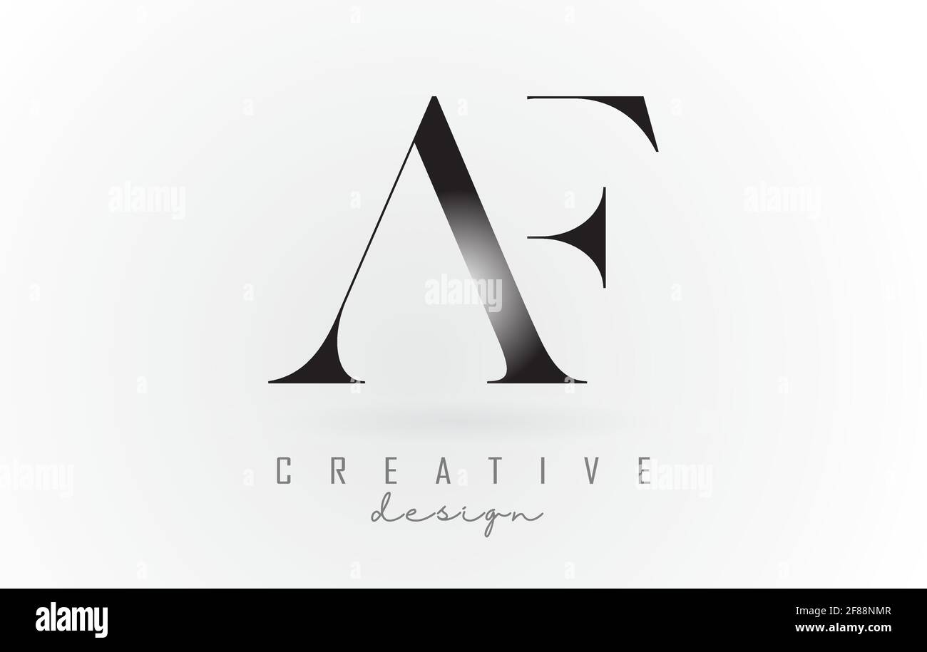 AC a f letter design logo logotype concept with serif font and elegant ...