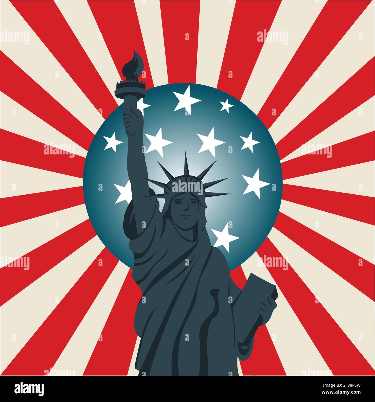 4th of july statue of liberty eagle