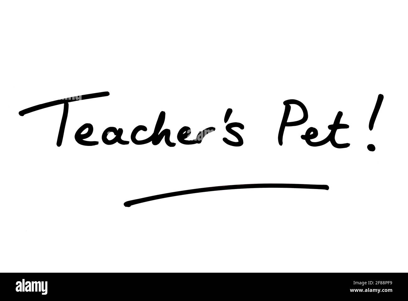 Teachers Pet! handwritten on a white background Stock Photo - Alamy