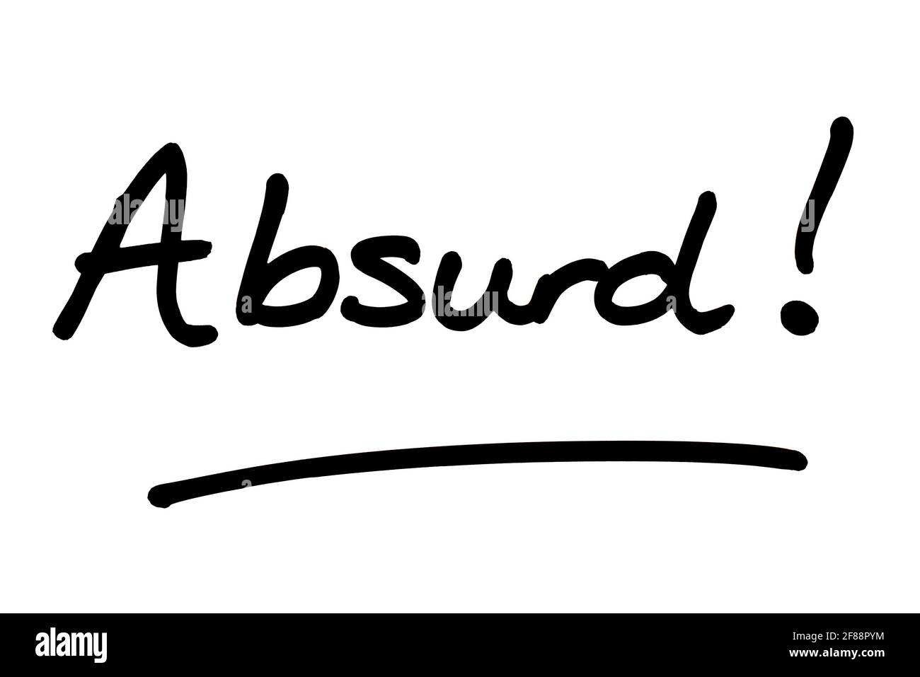 Absurd! handwritten on a white background Stock Photo Alamy