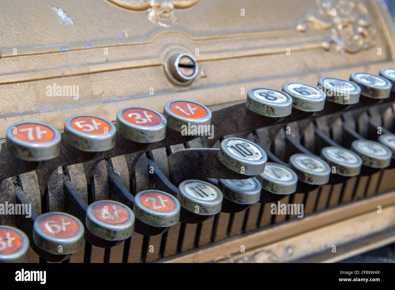 An old historic British shop cash register till Stock Photo Alamy