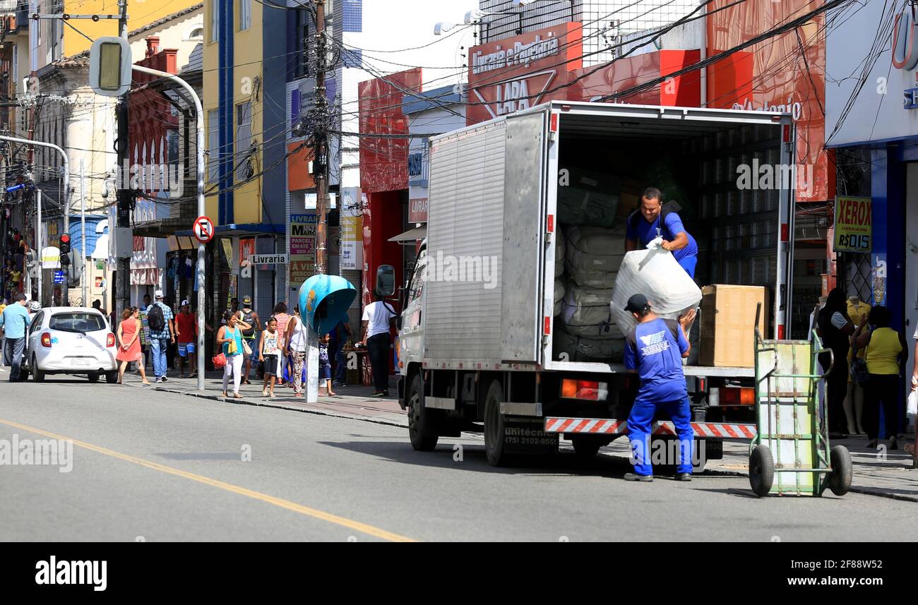 salvador, bahia / brazil - july 20, 2016: Cargo delivery truck is seen ...