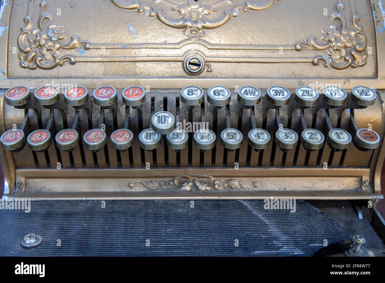 An old historic British shop cash register till Stock Photo Alamy