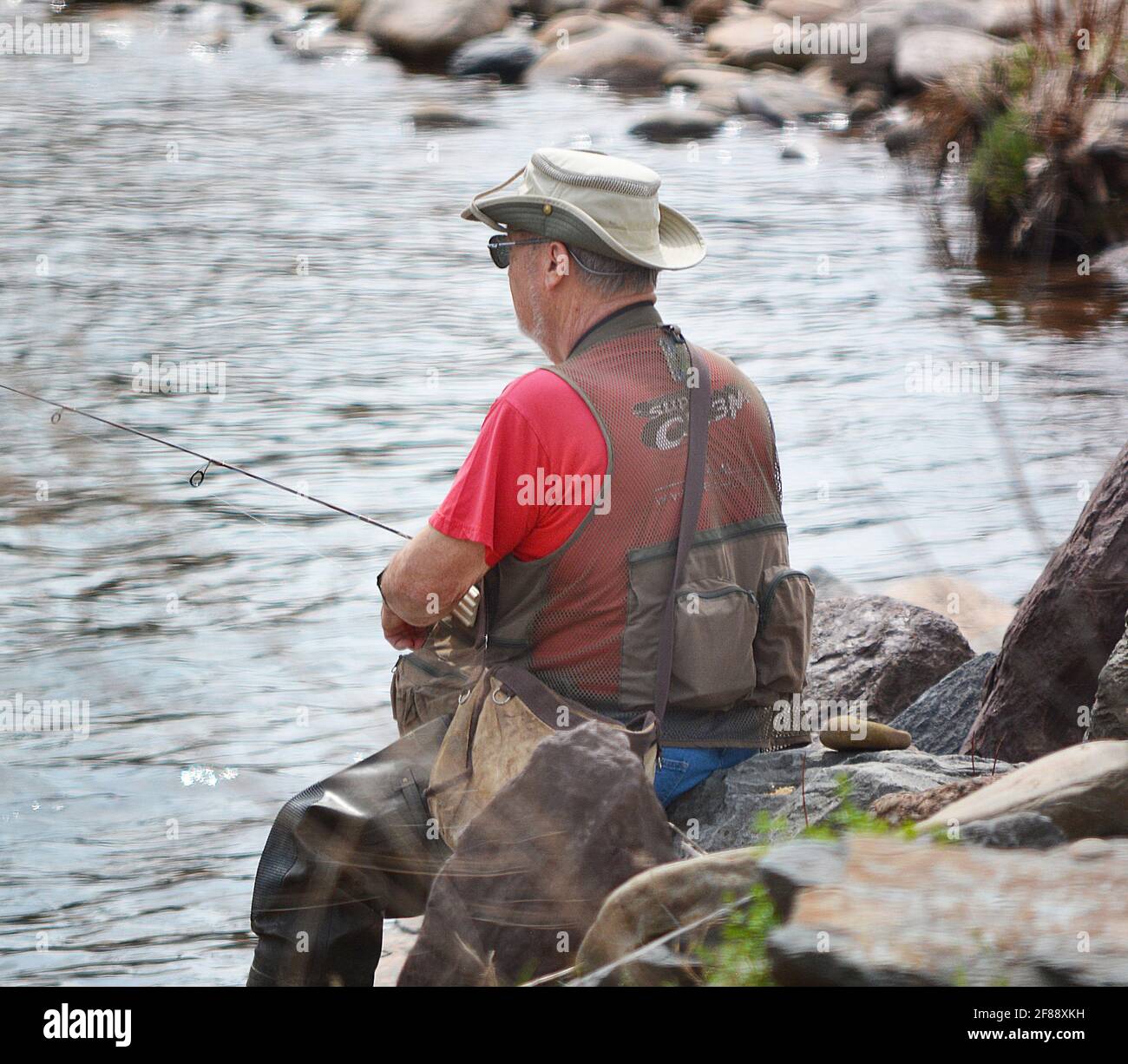 Trout Fishing on "Fishing Creek", Benton Pennsylvania, USA Stock Photo