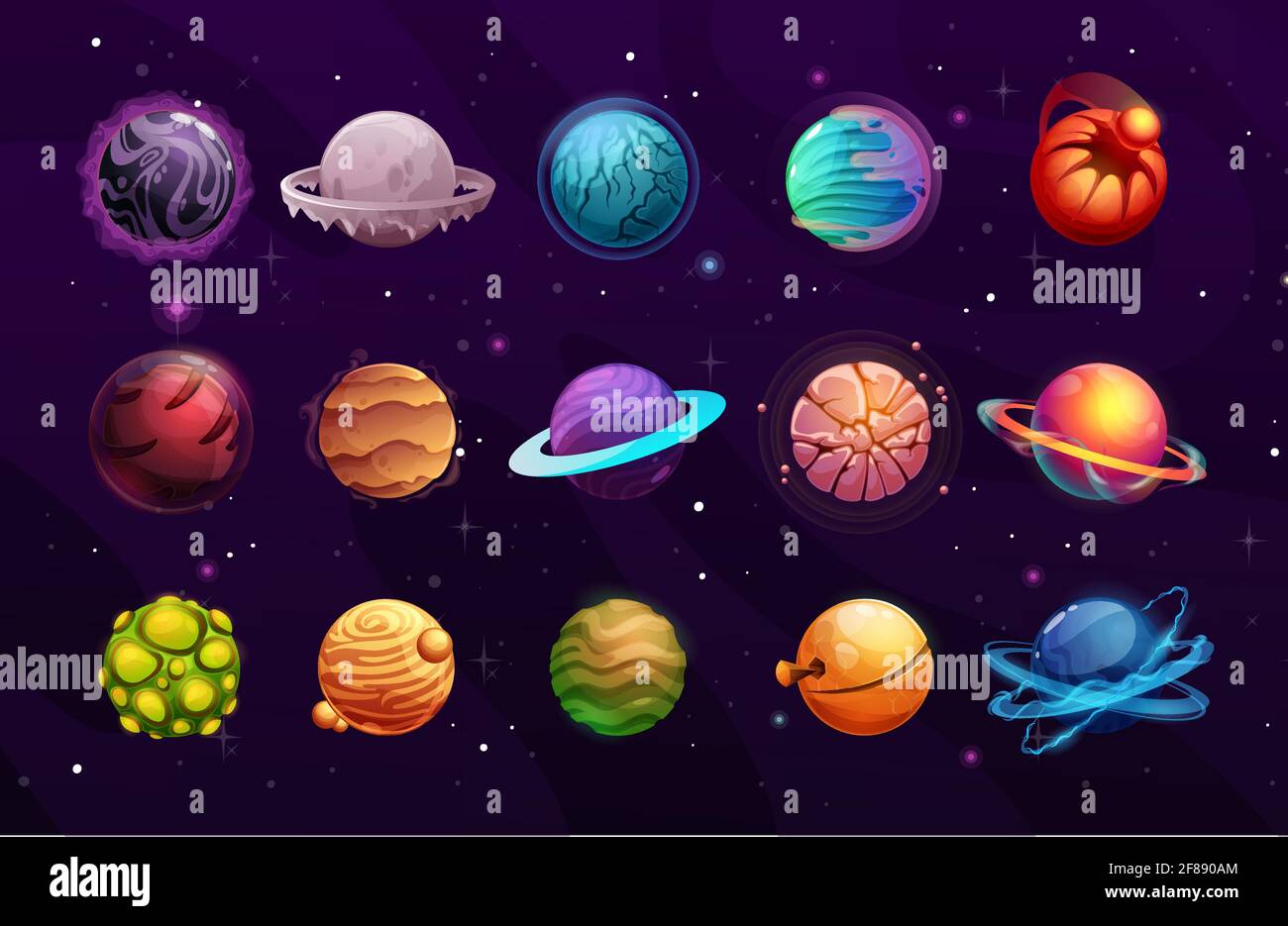Planets of alien or fantasy space cartoon vector space game ui. User  interface elements of another world universe galaxy space planets and stars  with Stock Vector Image & Art - Alamy