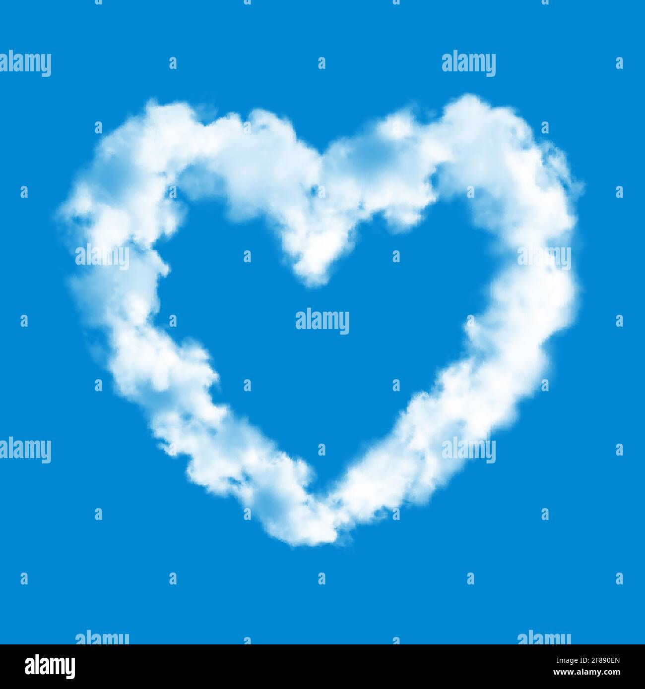 Heart cloud on blue sky background realistic vector of love and Valentine  Day. Heart shaped white fluffy clouds, airplane smoke, plane trail or  contra Stock Vector Image & Art - Alamy