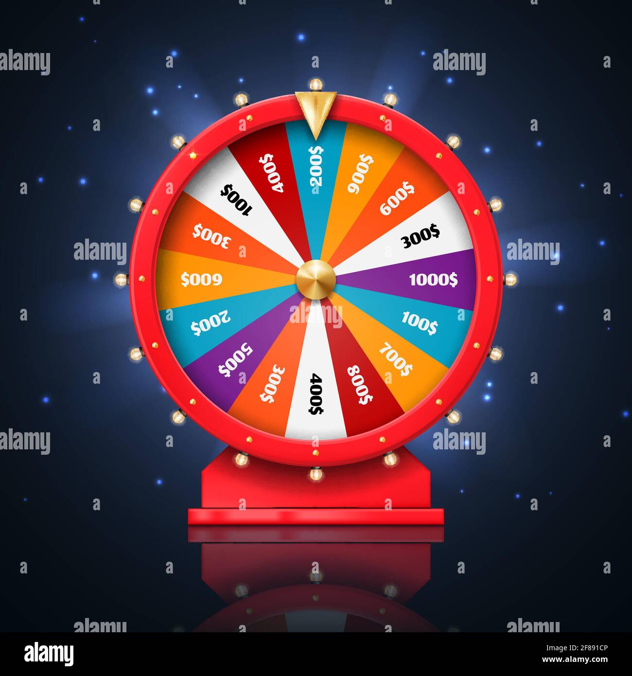 Fortune wheel or lucky spin games, vector casino and gambling design