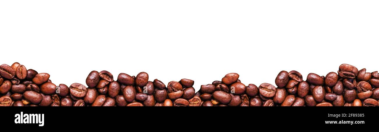 Roasted coffee beans isolated on white background with copy space Stock ...