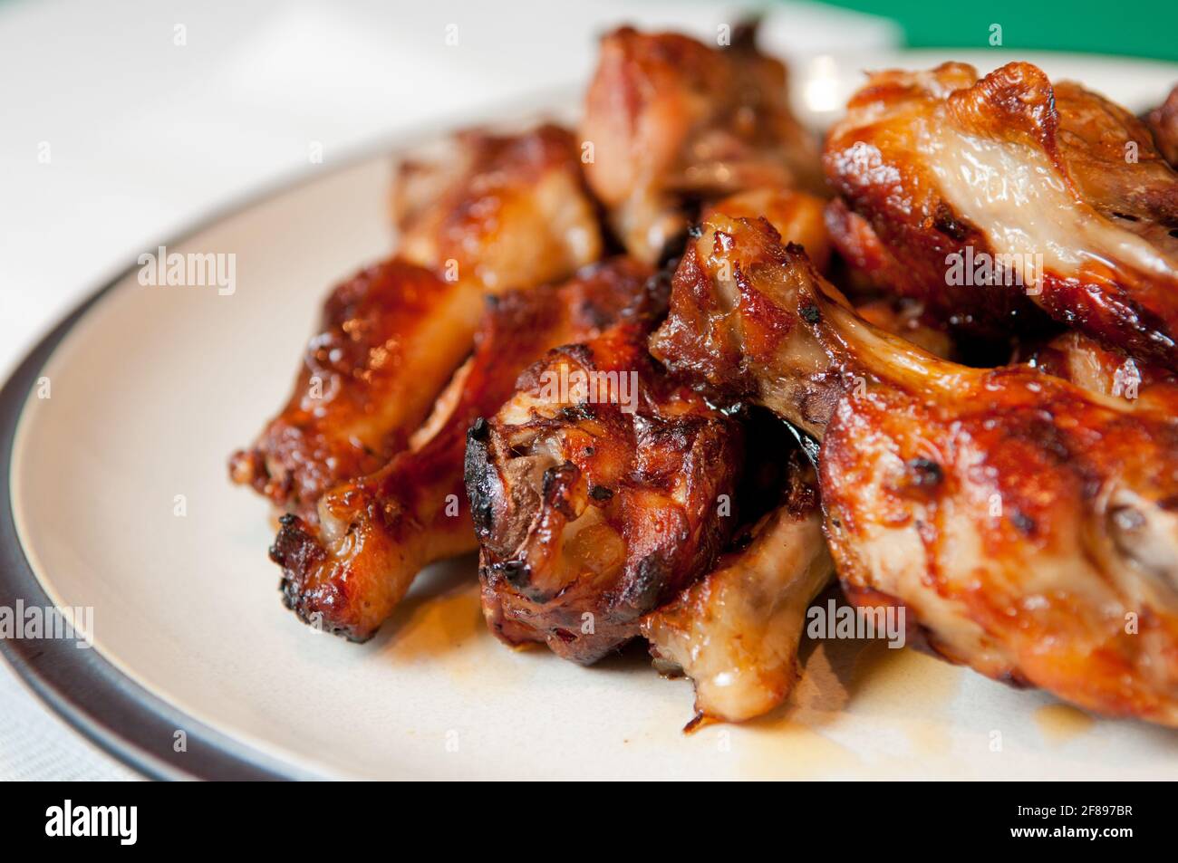 Chicken Wings With Sauce Grilled Tasty Finger Food Stock Photo Alamy