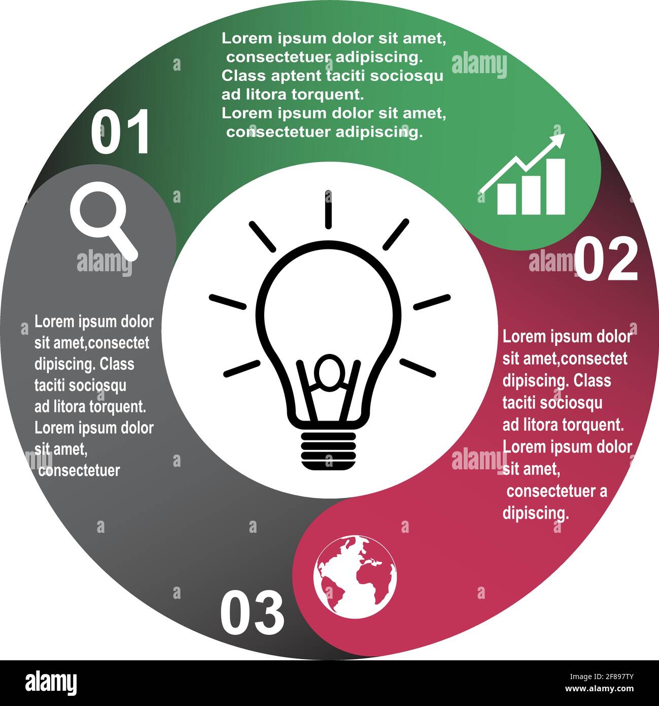 3 step vector element in three colors with labels, infographic diagram ...