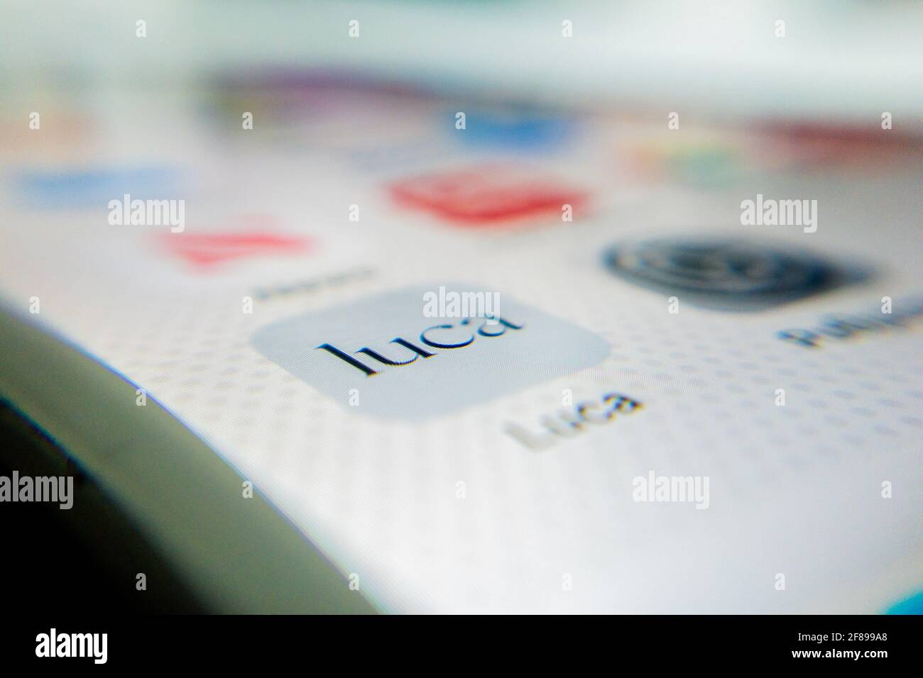 Berlin, Germany. 12th Apr, 2021. ILLUSTRATION - The Luca app icon can be seen on a smartphone. The app is used to provide data for possible contact tracing. Credit: Christoph Soeder/dpa/Alamy Live News Stock Photo