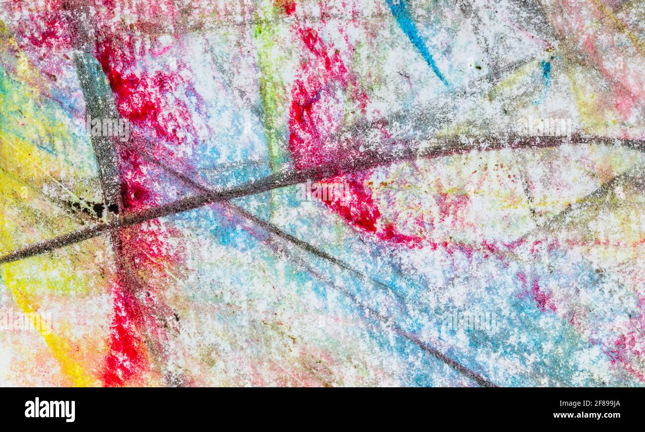 Abstract illustration with crayons on a surface - perfect for ...