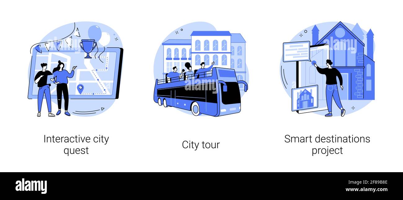Sightseeing abstract concept vector illustrations. Stock Vector