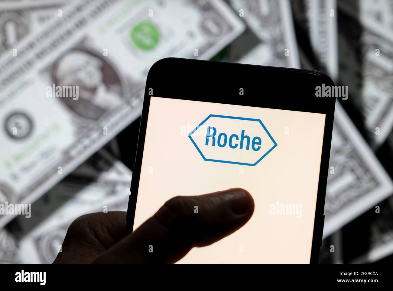 In this photo illustration, the Swiss multinational healthcare company ...