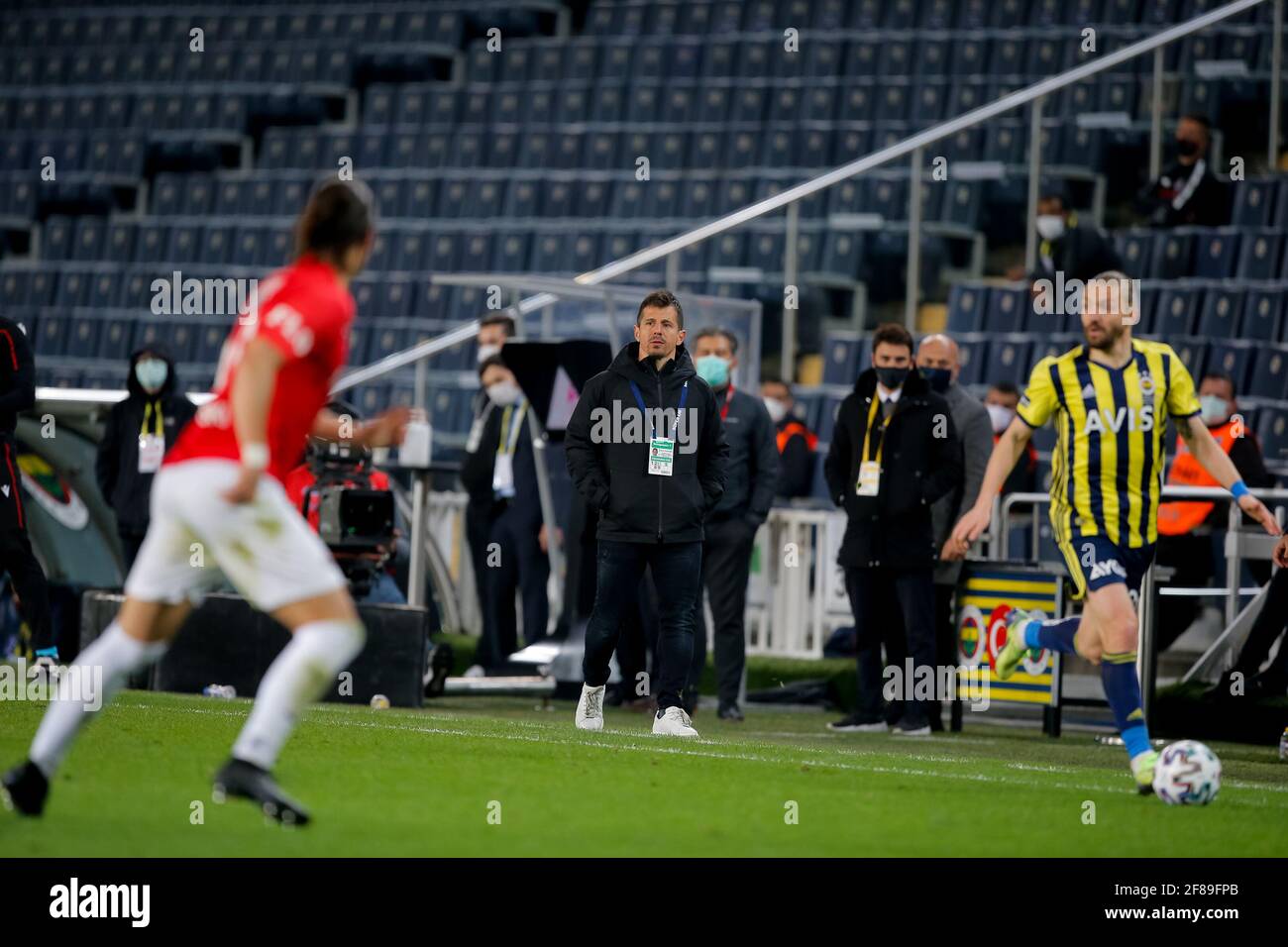 ISTANBUL, TURKEY - APRIL 12:  during the Super Lig match between Fenerbahce SK and Gaziantep FK at Sukru Saracoglu Stadium on April 12, 2021 in Istanb Stock Photo