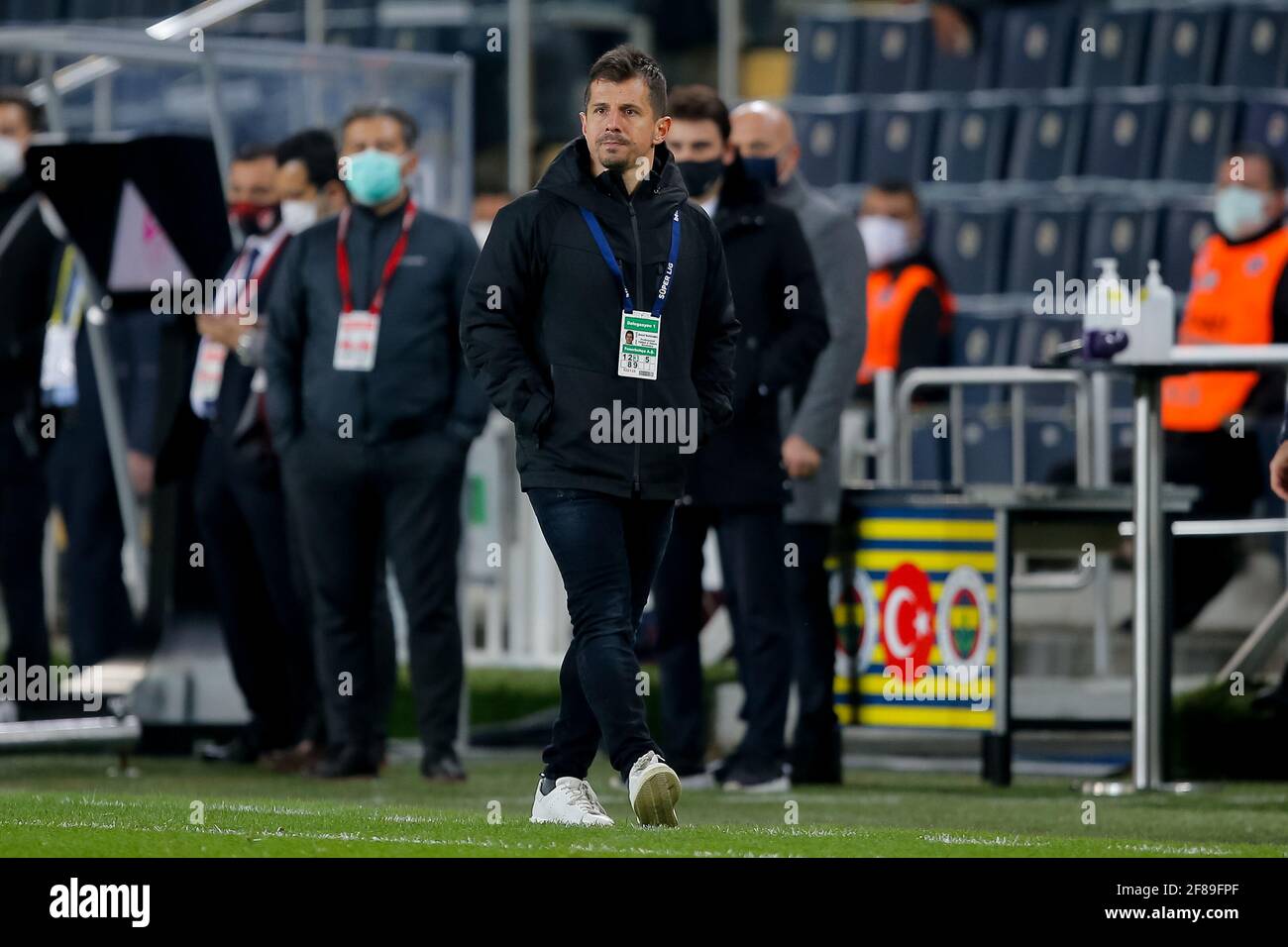 ISTANBUL, TURKEY - APRIL 12:  during the Super Lig match between Fenerbahce SK and Gaziantep FK at Sukru Saracoglu Stadium on April 12, 2021 in Istanb Stock Photo