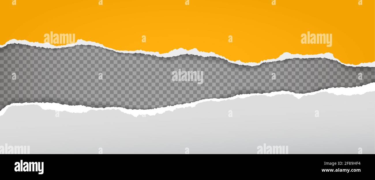 Page Ripped Yellow Vector Torn, ripped yellow and white paper strips with soft shadow are on dark ...