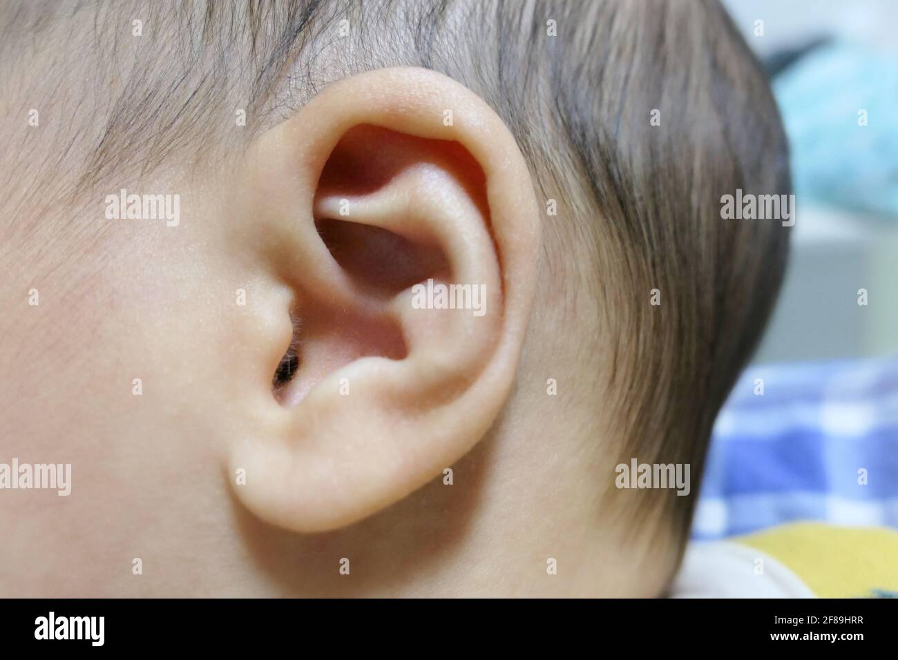 Asian baby ear, human body parts Stock Photo