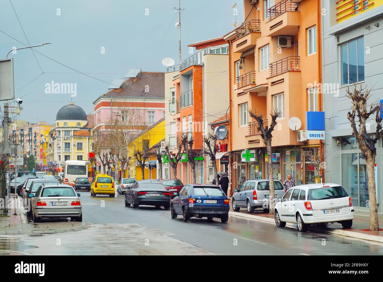 JAGODINA, SERBIA - CIRCA APRIL 2021 - Jagodina city Main street ...