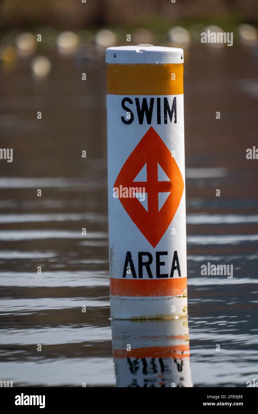 Issaquah, Washington, USA. Swim Area buoy in Lake Sammamish State Park Stock Photo Alamy