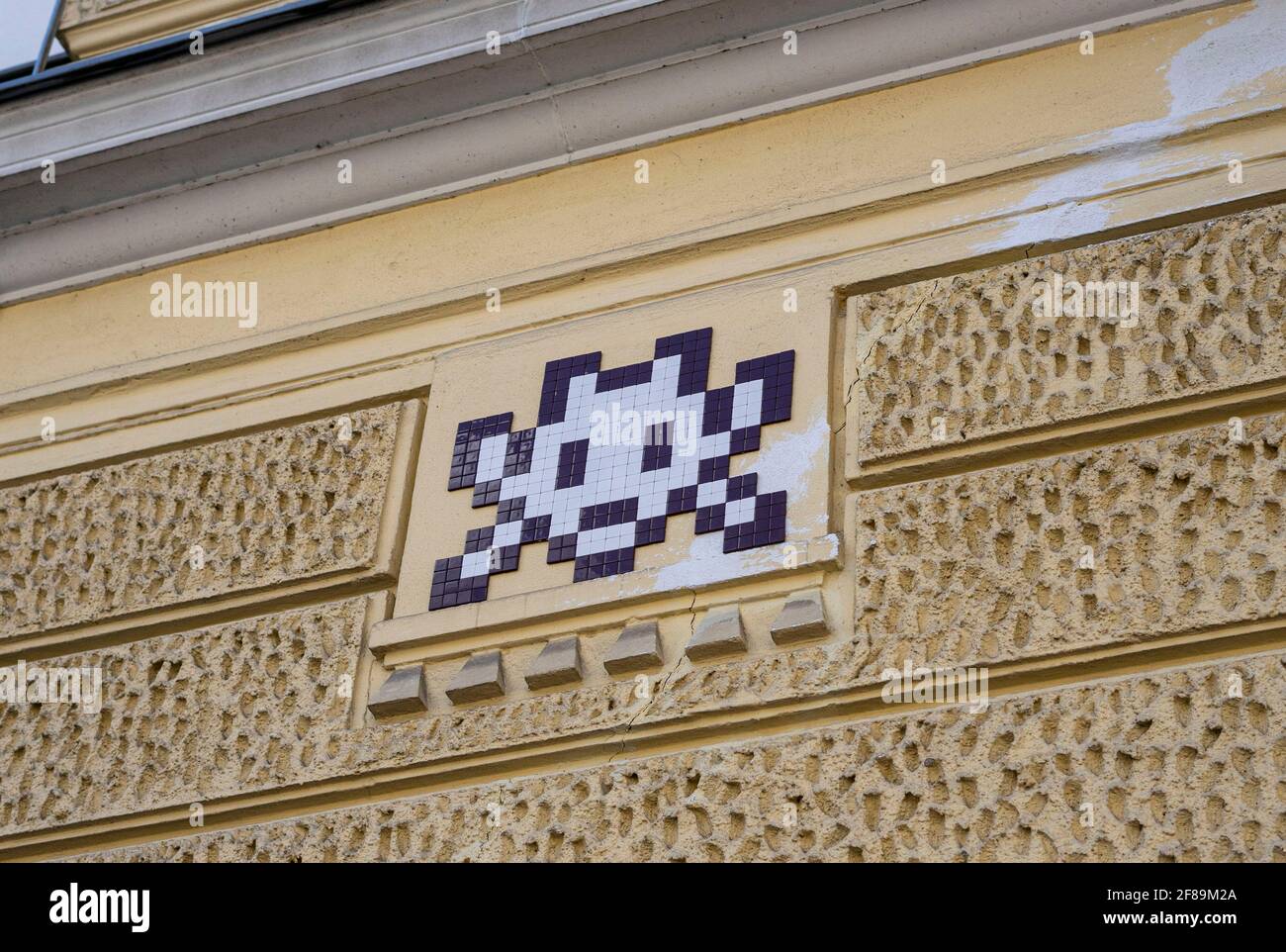 Invader invaded Ljubljana Stock Photo