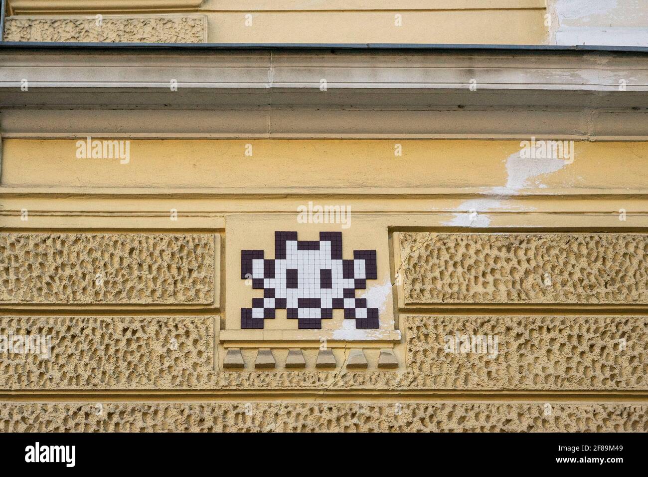 Invader invaded Ljubljana Stock Photo