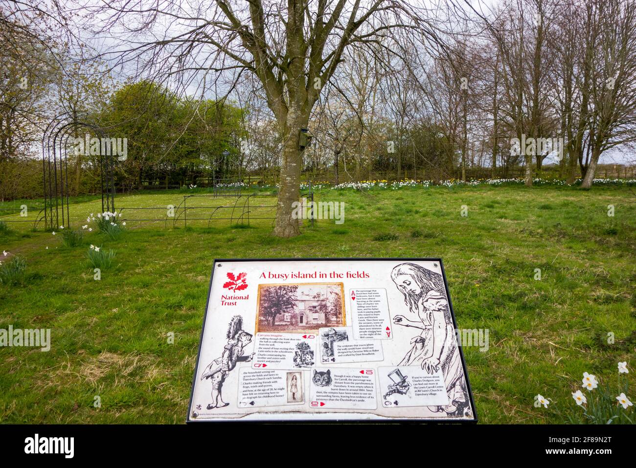 The site in Daresbury Cheshire of the childhood home of Charles Lutwidge Dodgson better known as the author of Alice in wonderland Lewis Carroll Stock Photo