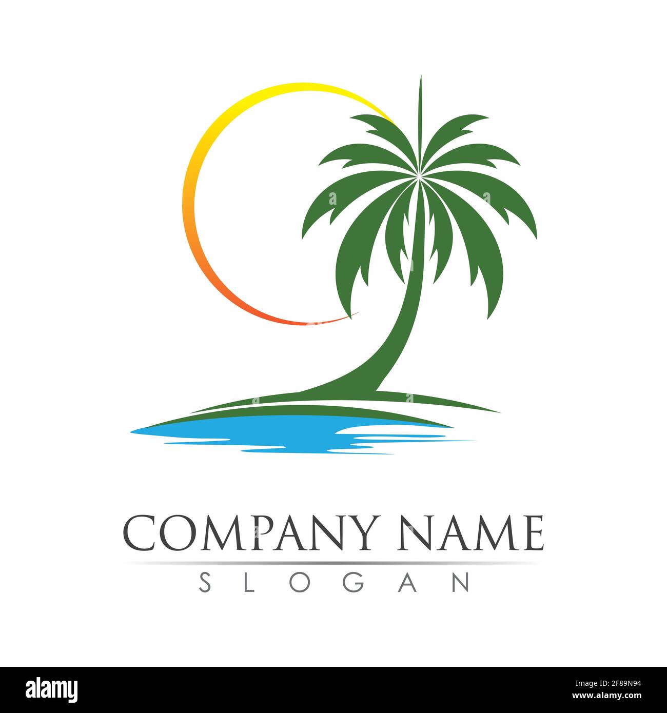 Palm tree logo template vector illustration design Stock Vector