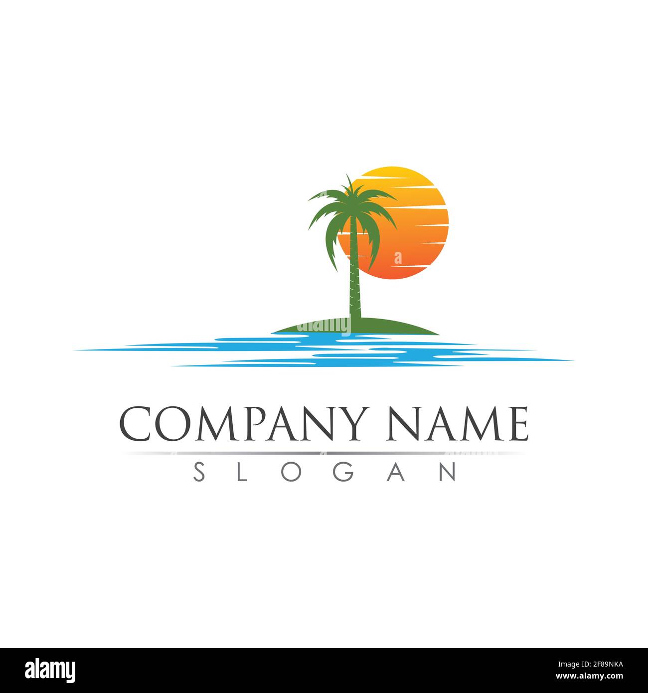 Palm tree  logo template vector illustration design Stock Vector