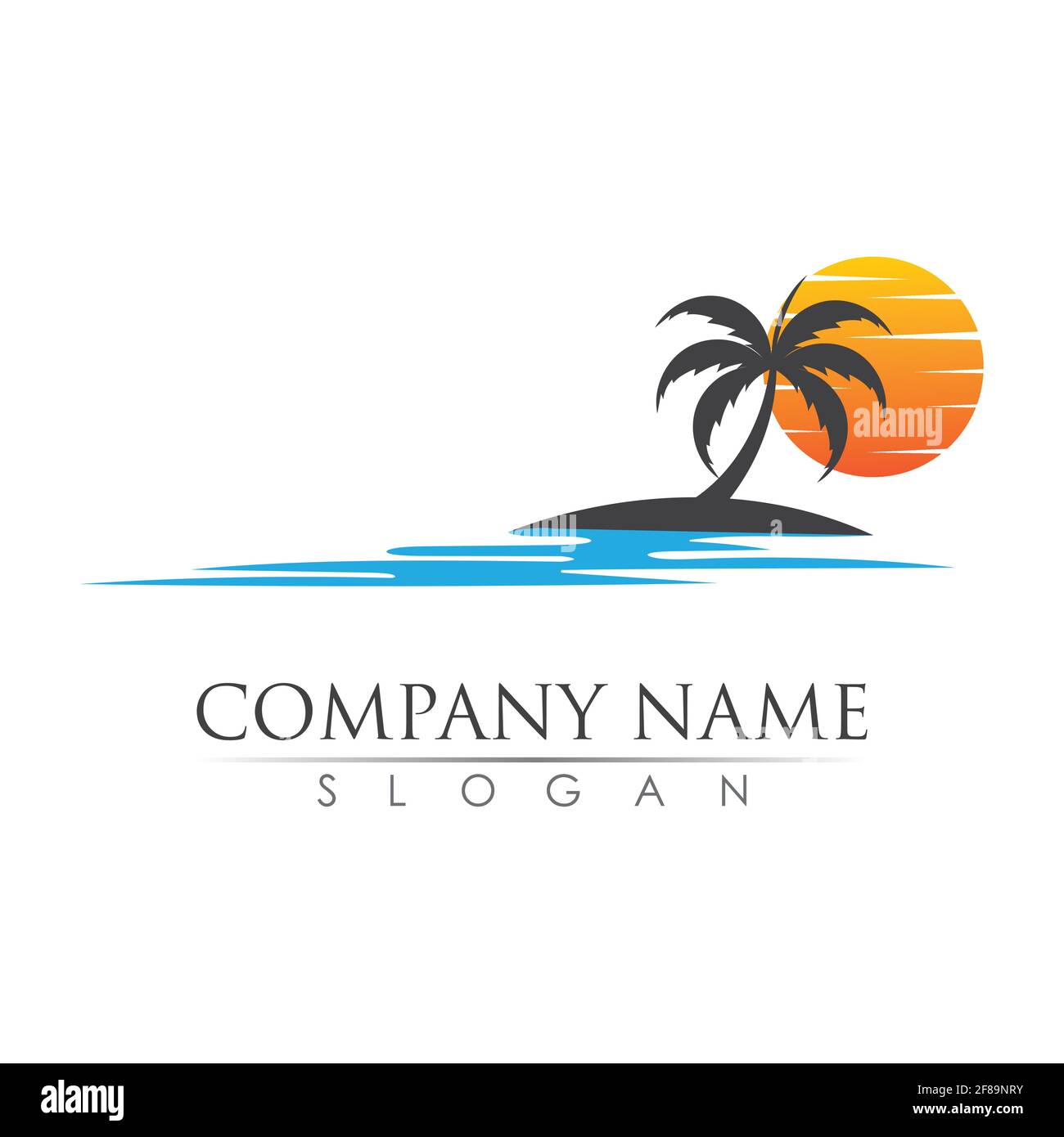 Palm tree  logo template vector illustration design Stock Vector