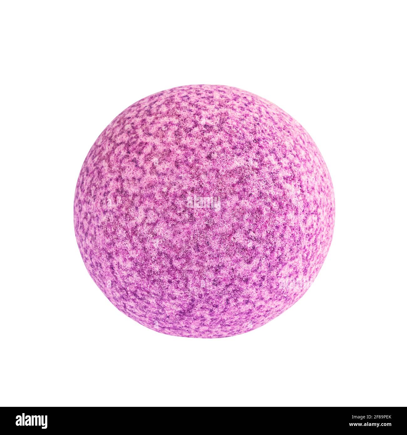 Pink bath bomb, isolated over white background with clipping path Stock Photo