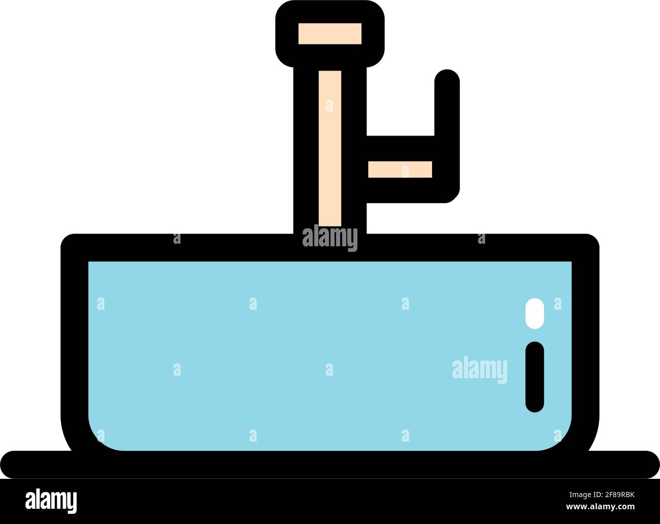 Sink simple color symbol isolated on white background. Vector washbasin element In trendy style. Stock Vector