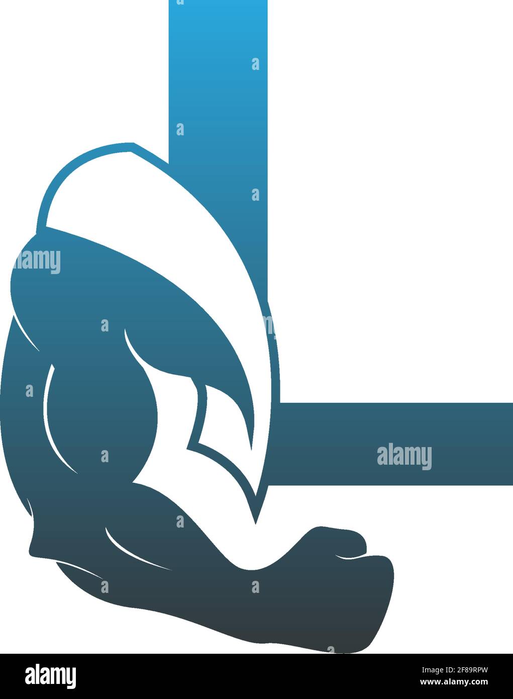 Letter L logo icon with muscle arm design vector illustration Stock ...