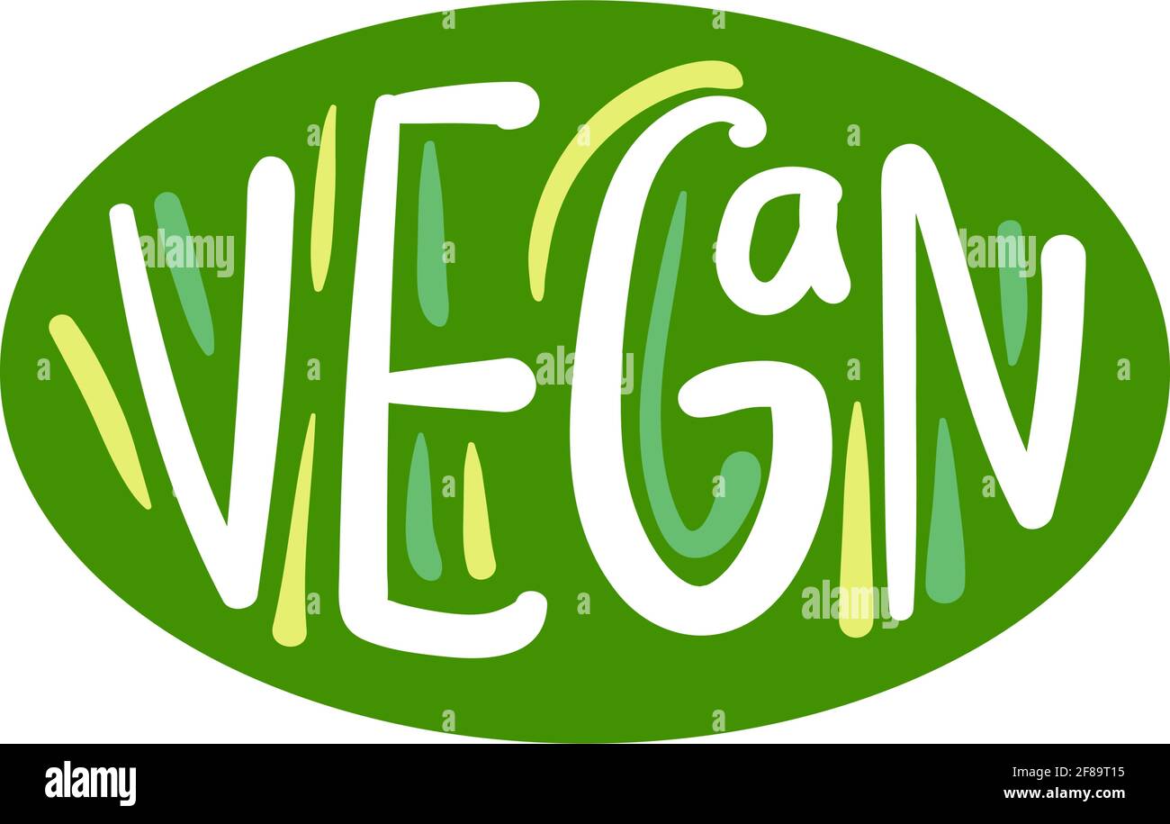 Vector color vegan logo or sign. Healthy food badge for cafe ...