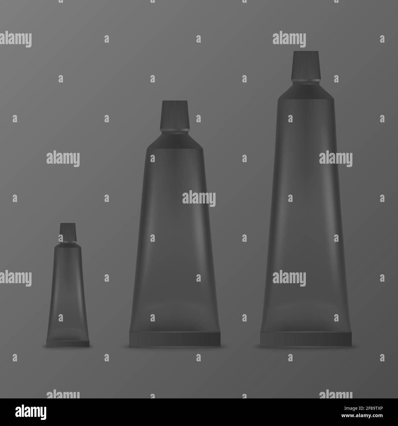 Vector 3d Realistic Plastic, Metal Black Tooth Paste, Cream Tube ...