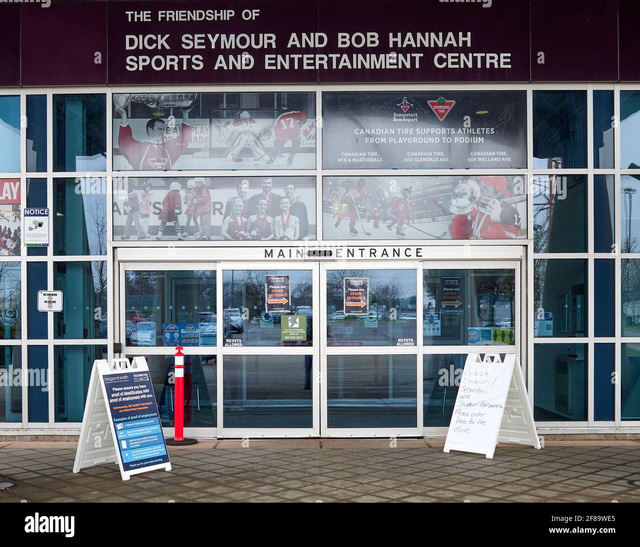 Entrance to Seymour Hannah Sports Complex in St. Catharines, during