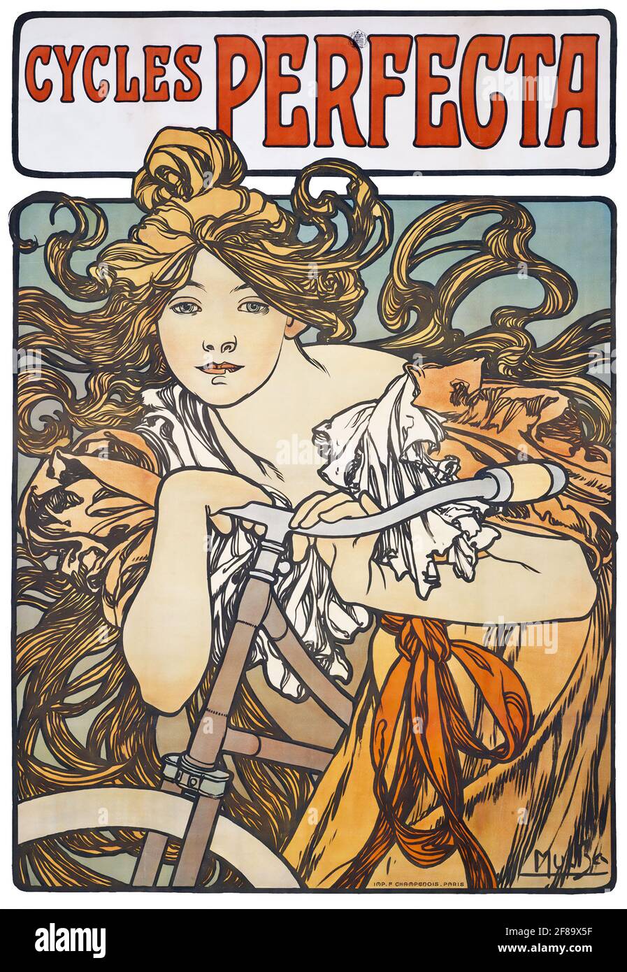 Cycles Perfecta, 1897. Ad / Advertisement. Art Nouveau by Alphonse Mucha Stock Photo